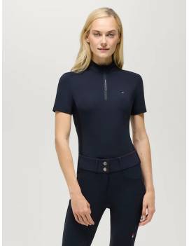 camiseta tecnica mujer manga corta azul marino equitacion tommy hilfiger equestrian modelo palma parte delantera