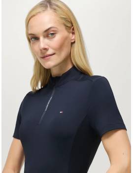 camiseta tecnica mujer manga corta azul marino equitacion tommy hilfiger equestrian modelo palma