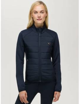 chaqueta hibrida mujer azul marino tommy hilfiger equestrian modelo napa vista frontal