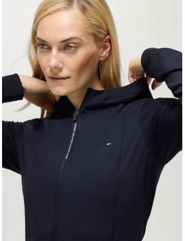 chaqueta cortavientos mujer tommy hilfiger equestrian modelo nevada azul marino parte de arriba