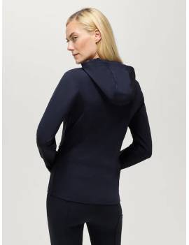 chaqueta cortavientos mujer tommy hilfiger equestrian modelo nevada azul marino espalda