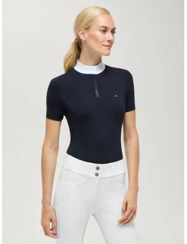 camisa de concurso manga corta mujer tommy hilfiger equestrian azul marino modelo selma
