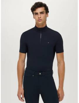 camiseta tecnica para montar de tommy hilfiger equestrian modelo rialto azul marino vista frontal