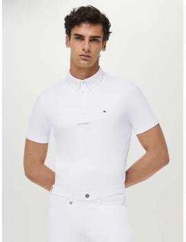 polo de concurso para hombre de tommy hilfiger blanco modelo alex