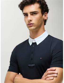 polo de concurso para hombre de tommy hilfiger azul marino modelo alex