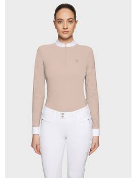 polo de concurso manga larga de samshield louison rosa