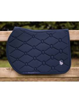 mantilla caballo salto samshield logo Swarovski vista lateral