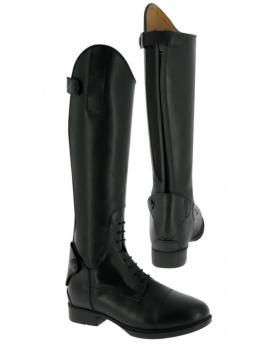 botas equitación niños cuero con cordones negras equitheme