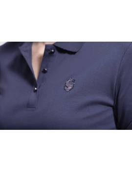 polo manga larga de samshield modelo ERIN color azul marino vista superior