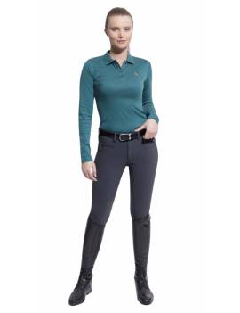 polo manga larga de samshield modelo ERIN color verde vista superior 2