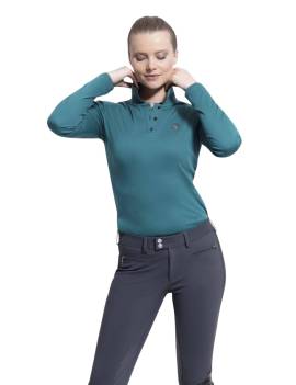 polo manga larga de samshield modelo ERIN color verde vista superior 1