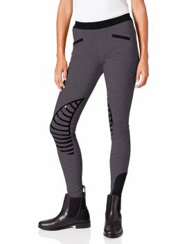 leggins hkm starlight gris con silicona negra