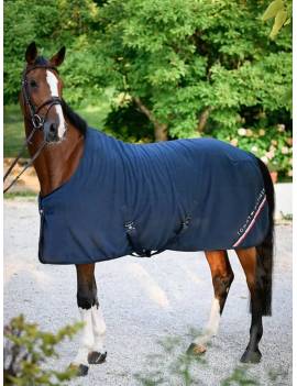 manta polar secante caballo con cinchuelos azul marino tommy hilfiger