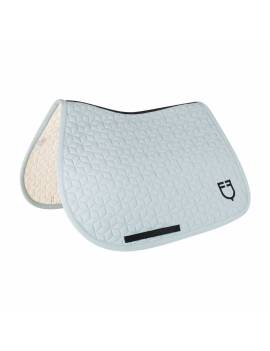 mantilla caballo azul pastel con logo negro equestro eth09035