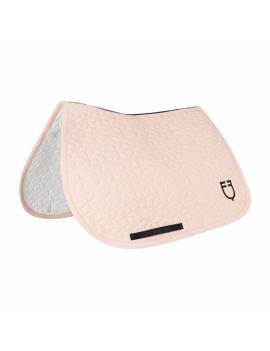 mantilla caballo rosa pastel con logo negro equestro eth09035