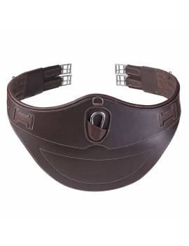 cincha barriguera salto caballo marrón logo marrón ikonic