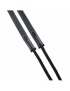 riendas alemanas de piel y cuerda de ikonic negro