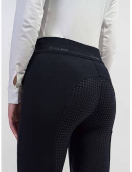 visto desde detrás pantalón equitación mujer leggins impermeables de samshield color azul marino alpha winter