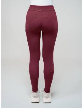 vista desde atrás pantalón equitación mujer leggins impermeables de samshield color granate alpha winter