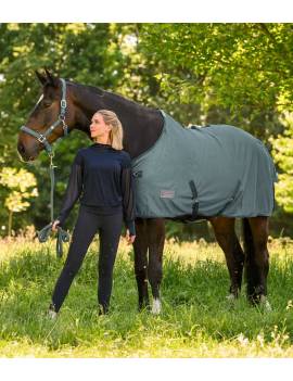 manta antimoscas caballo refuerzo frontal con cinchuelos waldhausen comfort verde