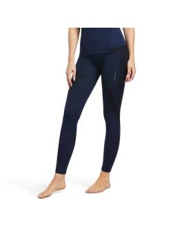 pantalón equitación tipo leggins mujer ariat ascent grip en rodilla azul marino