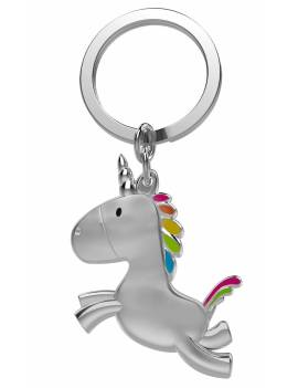 Llavero de plata con forma de unicornio