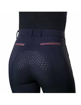 pantalon de montar BILBAO de HKM color azul marino vision trasera