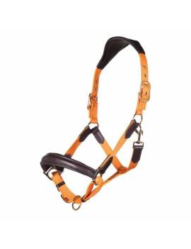 cabezada de cuadra punta cuero naranja hkm marrakesh