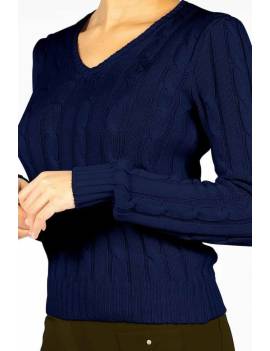 jersey equitación mujer cuello pico azul marino samshield lisa wisted