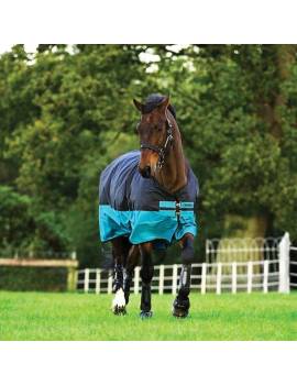 manta impermeable horseware negro y verde turquesa 200gr