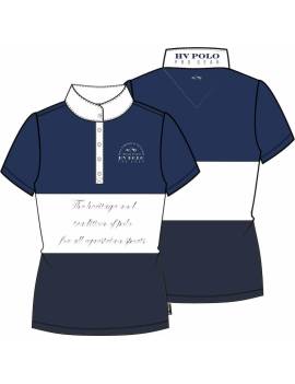 dibujo Camiseta de equitación para competición de HV POLO modelo JON 3 blanco y azul