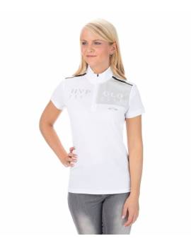 mujer con polo de concurso manga corta mujer equitación hv polo avanti