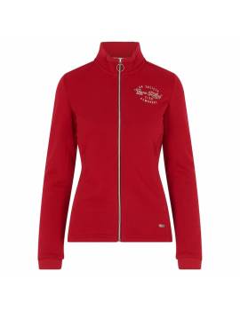 sudadera equitación mujer con cremallera roja hv polo audrey