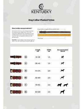 guía de tallas collar perro kentucky trenzado granate