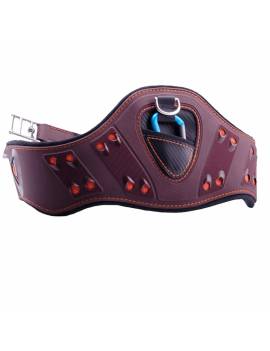cincha gel azul anatómica caballo equick marrón