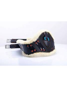 cincha borreguito gel azul anatómica caballo equick