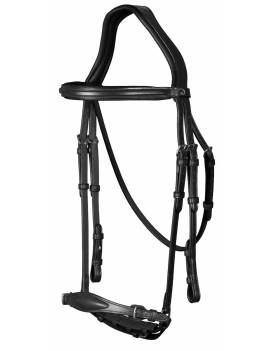 cabezada de montar muserola alemana ajustable dyon negro