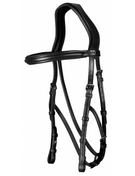 cabezada de montar para hackamore ajustable dyon negro cierres plateados