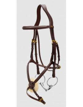 cabezada de montar caballo con muserola mejicana cruzada dyon collection cierres dorados