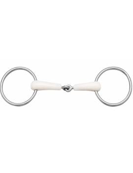 Filete Happy Mouth sabor manzana con anillas, embocadura suave para caballo