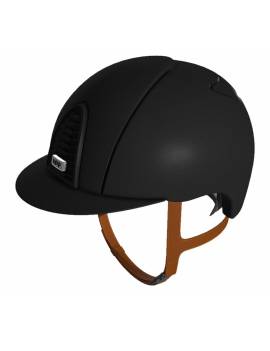 casco equitacion kep italia cromo 2.0 negro mate visera normal correa beige