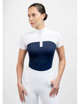 Polo de concurso mujer Maximilian Equestrian manga corta Era azul marino