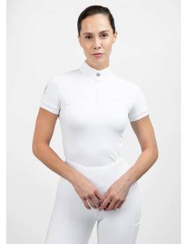 Polo de concurso mujer Maximilian Equestrian manga corta Era blanco
