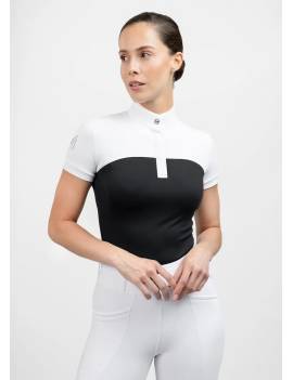 Polo de concurso mujer Maximilian Equestrian manga corta Era negro