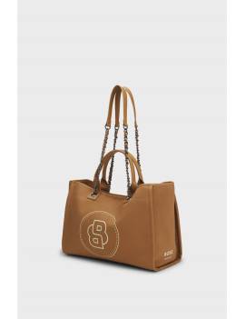 lateral Bolso shopper Charleen de BOSS Equestrian marrón