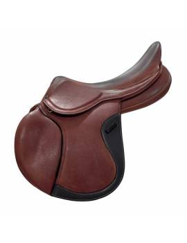silla de salto equitación con puentes intercambiables marjoman omega marrón