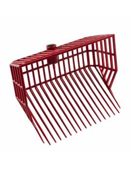 Horca para recoger estiércol con laterales roja