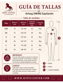 medidas chaleco airbag equitación swing p25 maxima seguridad hipica