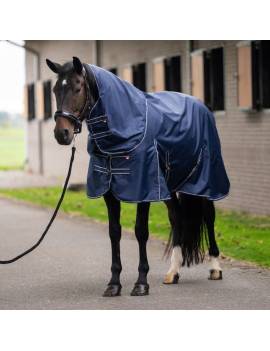 manta impermeable caballo con cuello 0gr con polar azul marino imperial riding
