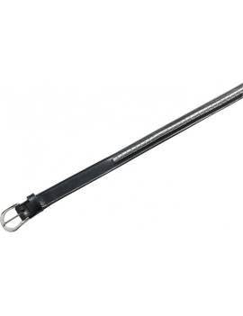 Cinturón de piel "Clincher" negro y plateado